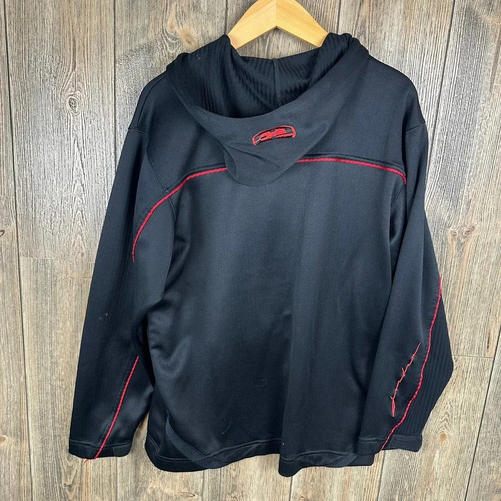 Jordan Vintage 00s Full Zip Hoodie Jacket Athletic Training Black Red Accents